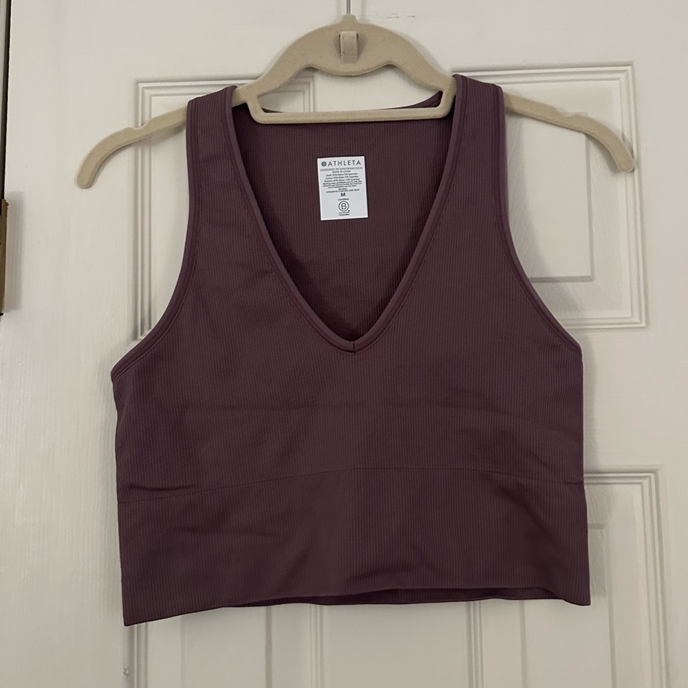 Athleta purple cropped V-neck